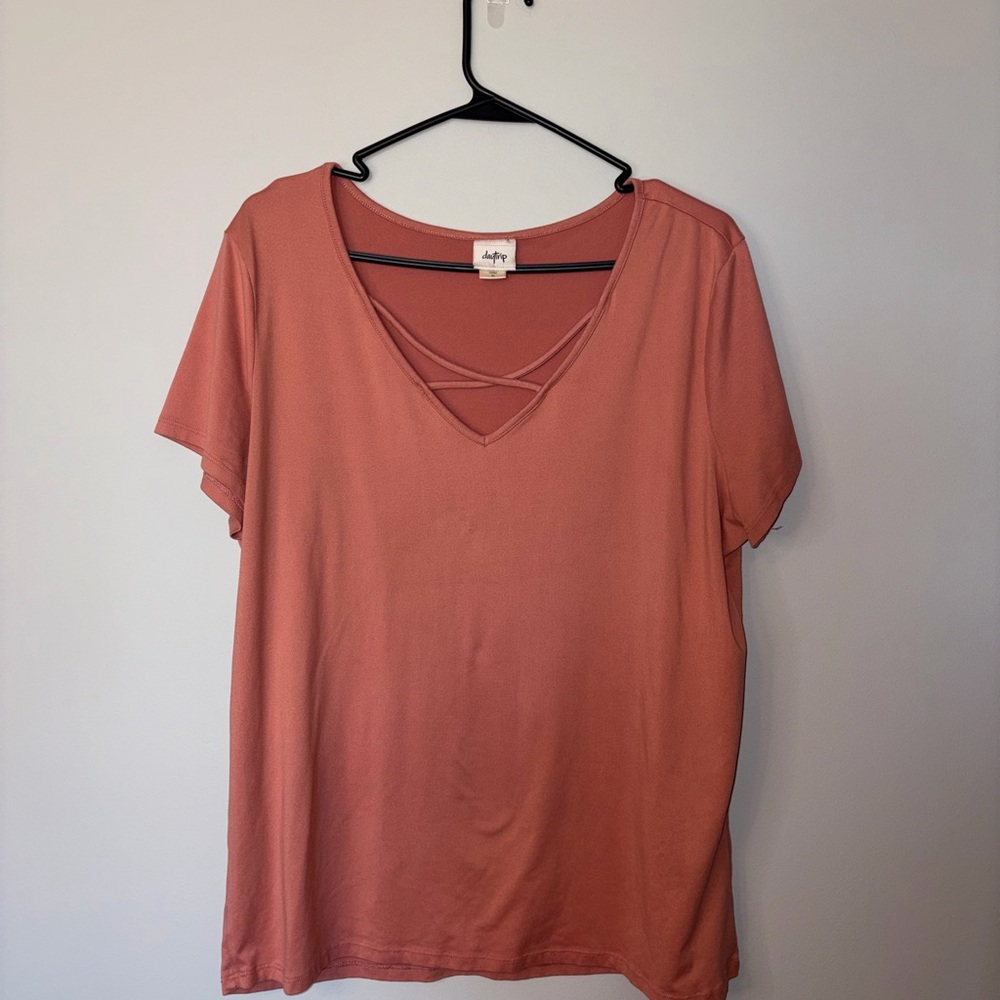 Women's Daytrip Cage Neck Top in Rust XL